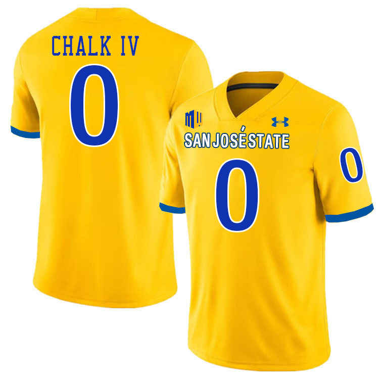 #0 Floyd Chalk IV SJSU Jersey,San Jose State Spartans Football Jersey College Uniforms-Gold